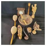 Box of miscellaneous wood items