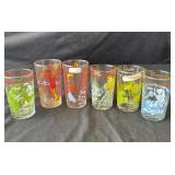 6 Vintage Disney & Warner Bros. glasses