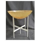 Mid century iron stand with a fiberglass bowl