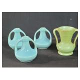 Four vintage pottery vases