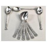 9 vintage silver plate demitasse spoons