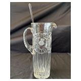 Vintage etched crystal cocktail pitcher