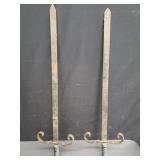 Vintage wall metal swords