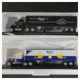 Four tractor trailers diecast 18 wheeler replicas
