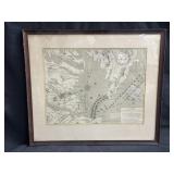 Framed vintage hand colored lithograph a mariners