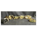 Group of six vintage belts