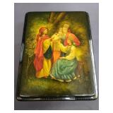 Signed hand painted Russian laquer box
