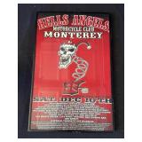 Framed Hells Angels "Toy Run" advertisement poster