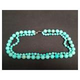 Turquoise necklace with sterling silver clasp