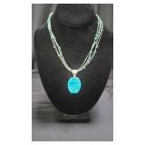 Sterling silver (925) & turquoise necklace