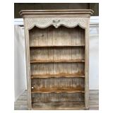 Vintage carved white washed bookcase