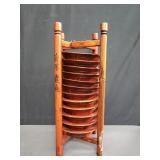 Asian pine 12 plate stacking caddy rack