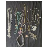 Group of costume jewelry necklaces