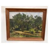 Framed oil on canvas painting