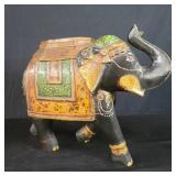 Carved wood handpainted Elephant
