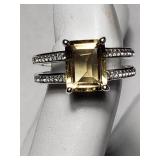 Sterling silver & Citrine ring sz8. 5.1 g