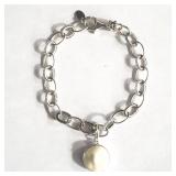 Sterling silver bracelet w/moon face cameo