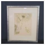 Toulouse latrec print under glass