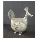 Metal peacock trinket box