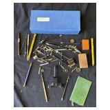 Group of vintage drafting tools in box