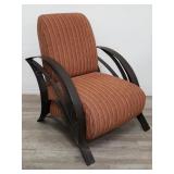 Custom made upholstered & metal lounge chair