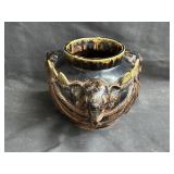 Sculpted Elephant motif ceramic pot