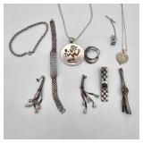 Sterling / silver jewelry, tie clips 82g