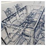 Vintage black iron patio set