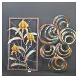 Pair contemporary metal wall decoration