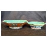 Pair of vintage hand painted Asian bowls