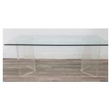 3-piece Charles Hollis-style beveled glass top &