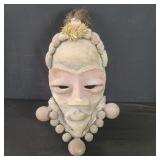 Vintage carved wood African wall mask