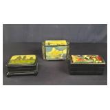 Three Russian handpainted lacquer boxes