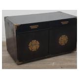 Mid-century Asian cabinet with brass ornaments