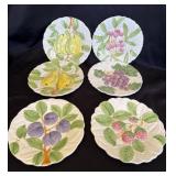 Group of 6 VTG 1987 hand painted ceramic plates