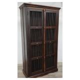 Contemporary spindle front cabinet with metal
