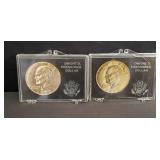 Pair of 1972 Dwight D. Eisenhower dollar coins PB