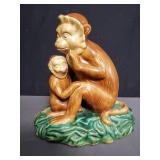 Ceramic monkey and baby figurine