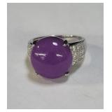 Sterling silver (925) purple amethyst ring
