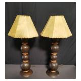 Pair of vintage metal table lamps