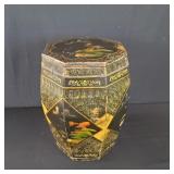 Vintage Asian handpainted wood storage stand