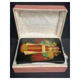 Signed Russian hand painted lacquer box in box
