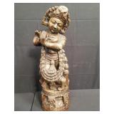 Vintage Indonesian carved wood sculpture