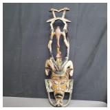 African carved wood wall mask