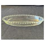 Vintage oval candlewick glass pickle dish