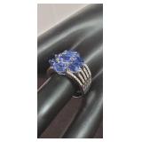 Sterling silver (925) blue topaz ring