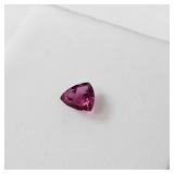 0.4ct triangular rubellite gemstone 5 x 5mm