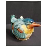 Vintage ceramic bird tea pot