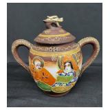 Vintage Japanese Satsuma Moriage dragon sugar bowl