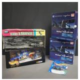 Group of model cars and model airplanes